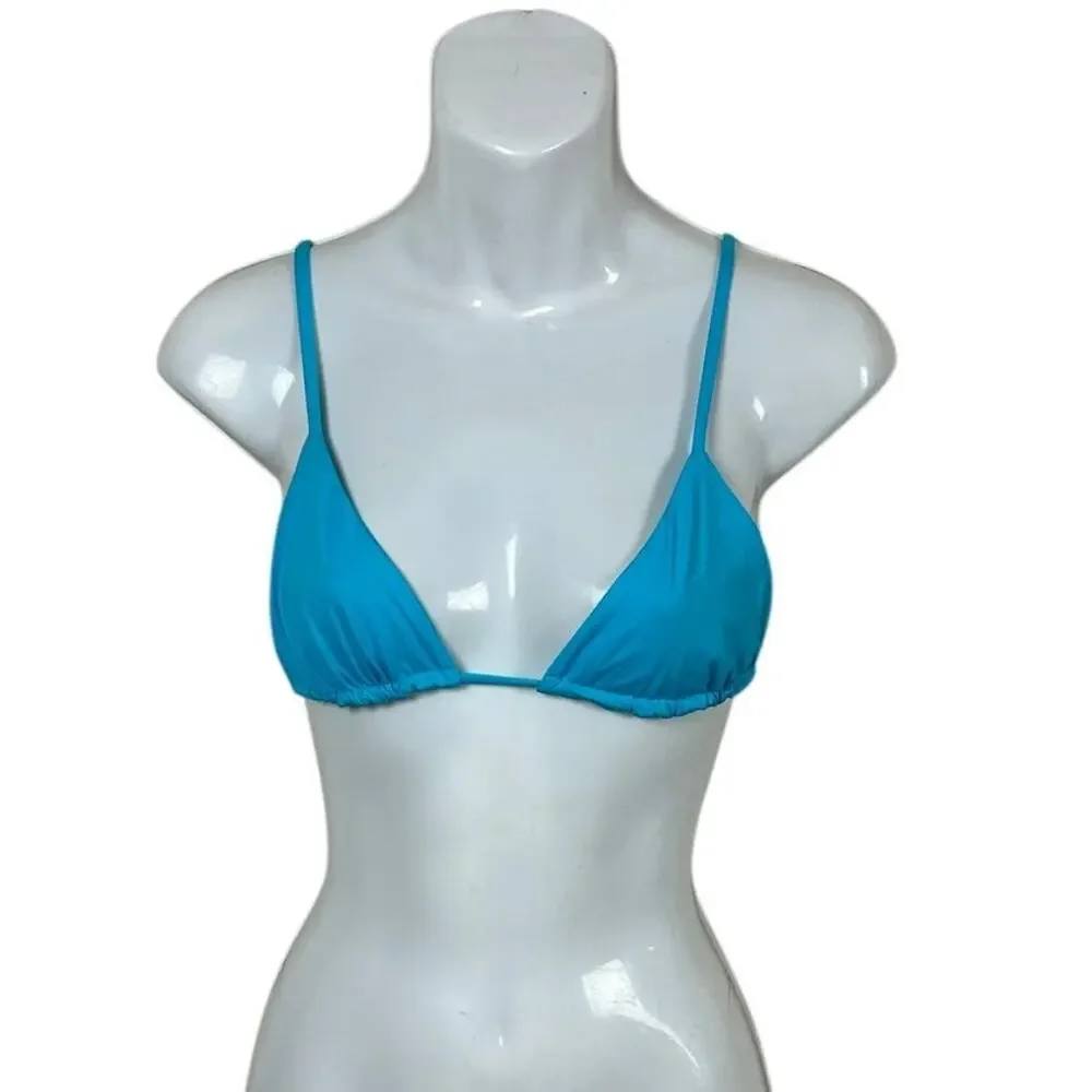Frankie’s Bikinis Blue Triangle Bikini Top size M
